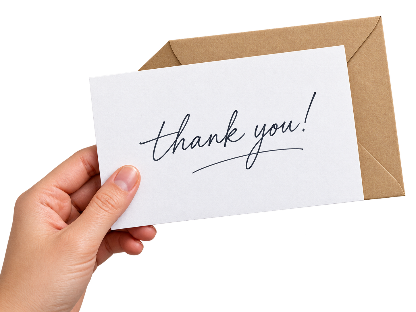 Hand Holding Thank You Note